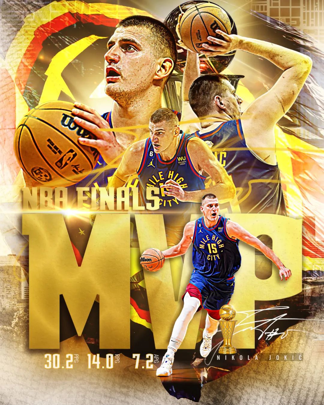丹佛掘金队_丹佛掘金2023年NBA总冠军_尼古拉·约基奇2023年NBA总决赛MVP
